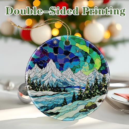 Mountain Landscape Christmas Ornament - Holiday Tree Decor & Gift - Variation of THIS listing