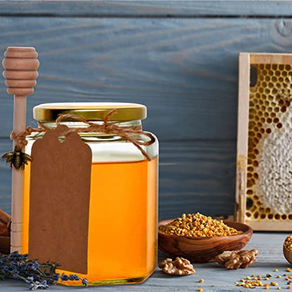 12oz Hexagon Glass Honey Jars with Gold Lids - 12 Pack - Variations of THIS listing