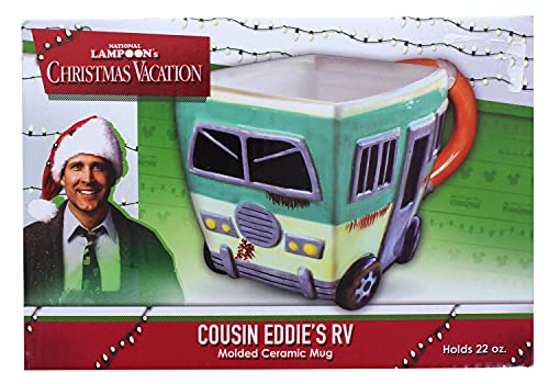 22 oz Molded Ceramic RV Mug - Christmas Vacation Cousin Eddie Holiday Drinkware - Variation of 20 Ounces