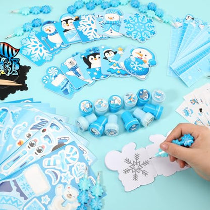 BenLouis Winter Stationery Set Party Favors for Kids - Snowflake 12Piece