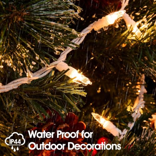 Warm White Connectable Christmas String Lights - 21ft Indoor Outdoor Decorations