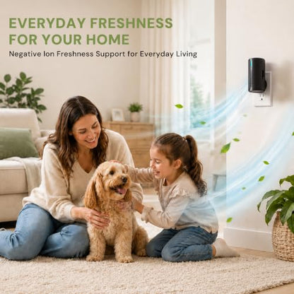 2 Pack Plug-In Air Purifier with Night Light, Ionic Air Cleaner for Home