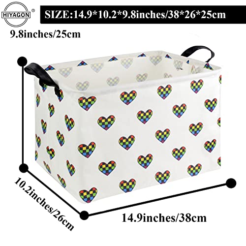 HIYAGON Rectangular Car Basket for Boys Checkered Basket Kids Baby Storage Bin Toy Organizer Box Car Room Decor(Racing Flag)