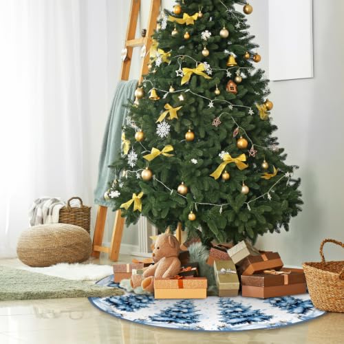Blue Christmas Tree Skirt 48 Inch for Holiday Tree Decorations - Variation: Blue / 48in