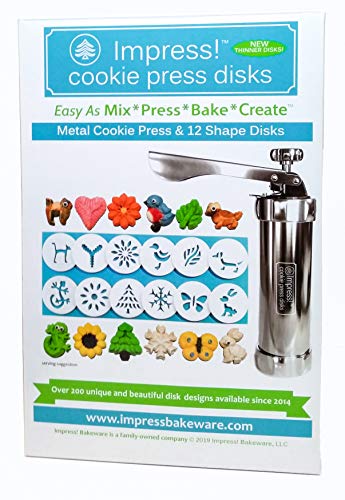 Metal Cookie Press Set with 12 Shapes Disks for Spritz Cookies