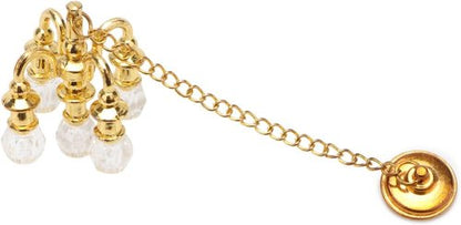 Chrystaline Miniature Chandelier by Dollhouse | 1:12 Scale Luxury 5-Head Pendant Light - Golden Finish