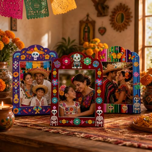36 Pcs Day of the Dead Photo Frames Sugar Skull Ofrenda Altar Decor B Style