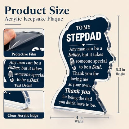 Stepdad Gift Plaque from Daughter Son Christmas Birthday Appreciation