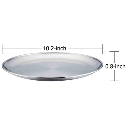 TeamFar Pizza Pan, 10 inch Pizza Pans Pizza Tray Stainless Steel for Oven Baking, Non Toxic & Healthy, Heavy Duty & Dishwasher Safe - Set of 4