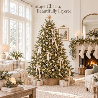 Rustic Champagne Christmas Ornaments Set 16PCS - Medium, Farmhouse Decor