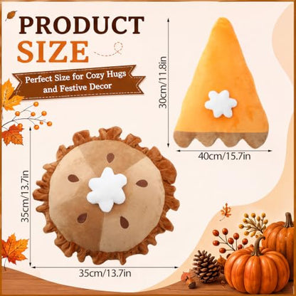 Fall Pumpkin Pie Throw Pillows - 2 Piece Thanksgiving Decor Set