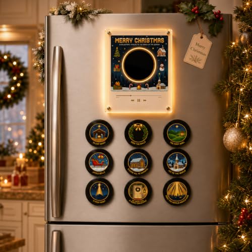 Magnetic Christmas Music Box Player with Interchangeable Discs - Holiday Decor
