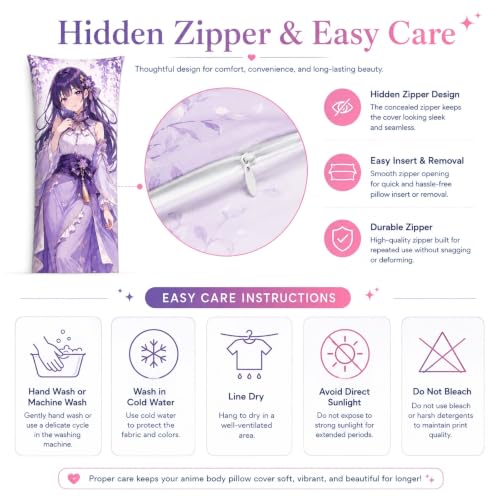 Anime Body Pillow Cover 19.7 x 59.1 Inches - Anchorage-23915 - Double-Sided Print