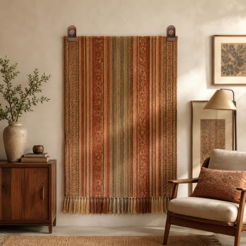 (4-Pack) Wooden Hangers for Tapestries, Quilts, Rugs - Adjustable & Heavy Duty