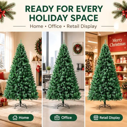 8 Ft Green Artificial Christmas Tree with Hinged Branches, Bag & Gloves - Variation of THIS listing