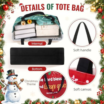 20 Trendy Christian Tote Bags for Women Bible Gift Set - Black & White
