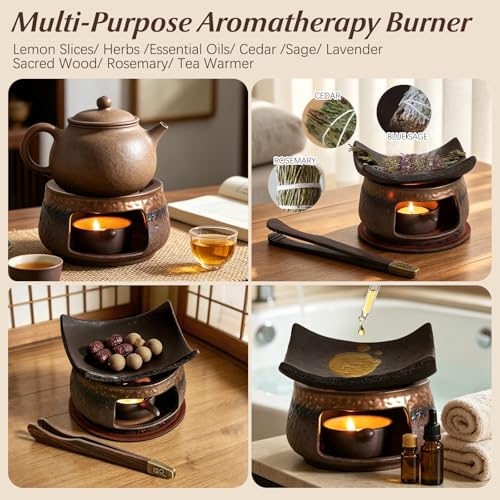 Herb Burner Kit - Japanese-Inspired Ceramic Aromatherapy Set with 1250°C Firing