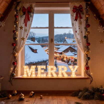 Christmas Window Curtains Set - Red Bows Snowflakes Pine Branches 75x166cm Variation of THIS listing