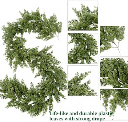 180CM Artificial Christmas Cedar Garland for Holiday Decor
