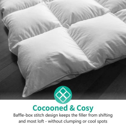 APSMILE Down Feather Fibers Duvet Insert - Ultra-Soft All-Season Comforter | Full/Queen Size, White (90x90)