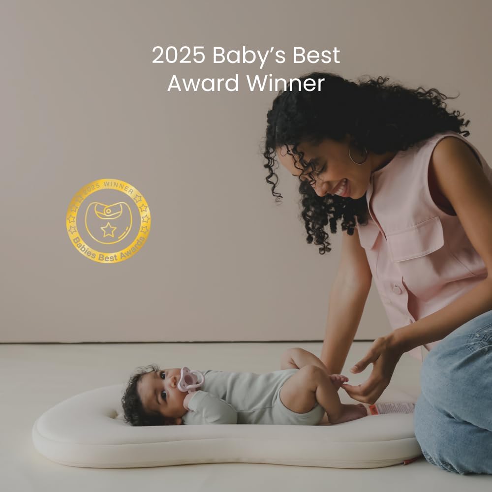 Snuggle Me® Baby Lounger - Premium Organic Cotton Infant Nest with Foam Core & Travel Bag | Birch, 0-6 Months
