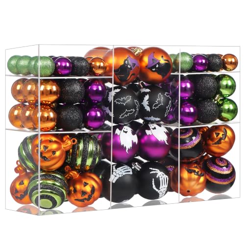 Halloween Shatterproof Christmas Ornaments Set 2.36 Inch - 100 Pieces