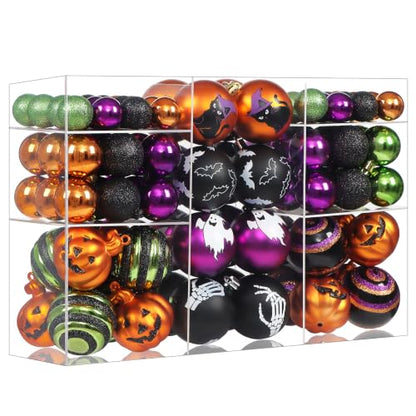Halloween Shatterproof Christmas Ornaments Set 2.36 Inch - 100 Pieces