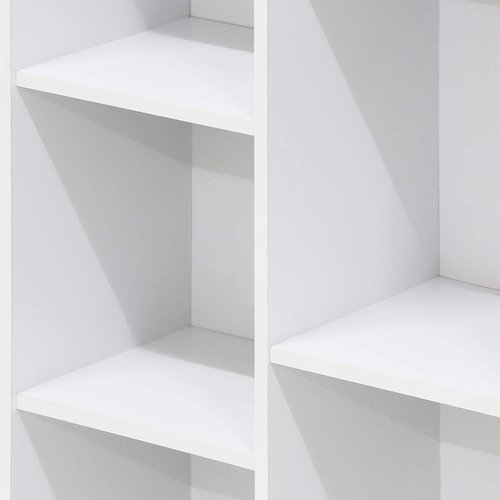 Furinno LUDER Book Shelf, 7-Cube Bookshelf, Bookcase with Open Shelves, 9.4 x 19.5 x 41.7, Easy Assembly, for Living Room, Bedroom, Home Office, White