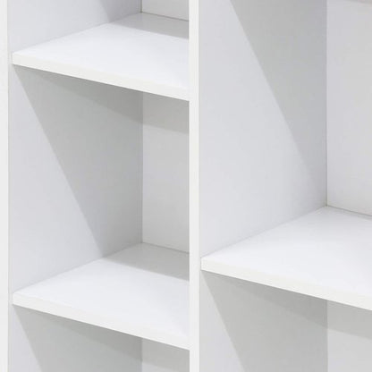 Furinno LUDER Book Shelf, 7-Cube Bookshelf, Bookcase with Open Shelves, 9.4 x 19.5 x 41.7, Easy Assembly, for Living Room, Bedroom, Home Office, White