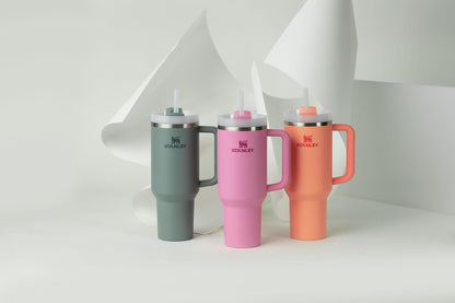 STANLEY Quencher H2.0 Tumbler - 40 oz Insulated Stainless Steel with Handle & Straw | BPA-Free | Peony
