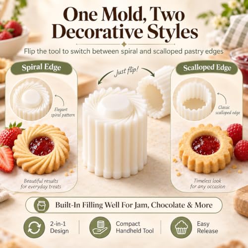 2PCS Cookie Press with Sunflower & Lace Patterns, Double-Sided Mooncake Mold, Food-Safe ABS, Beginner Friendly