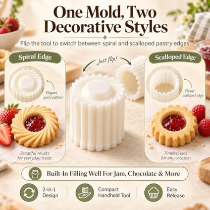 2PCS Cookie Press with Sunflower & Lace Patterns, Double-Sided Mooncake Mold, Food-Safe ABS, Beginner Friendly