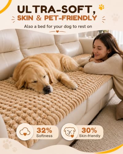 Washable Dog Couch Cover with Non-Slip Sticks - Waterproof Sofa Protector