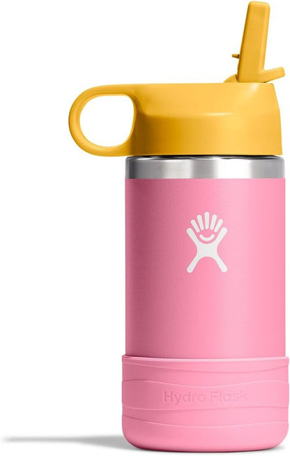 Hydro Flask Kids Water Bottle - Insulated Stainless Steel with Straw Cap - 12 Oz Dahlia