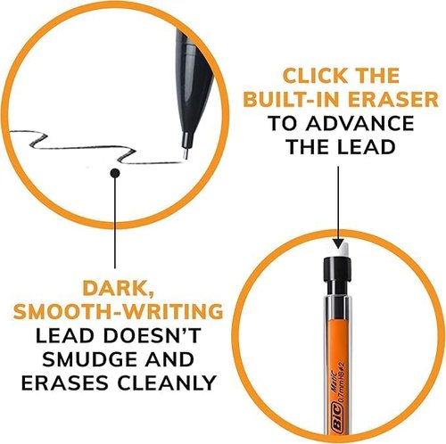 BIC Xtra Smooth Mechanical Pencils - Refillable & Retractable | 0.7 mm Medium Point, 40-Count Pack