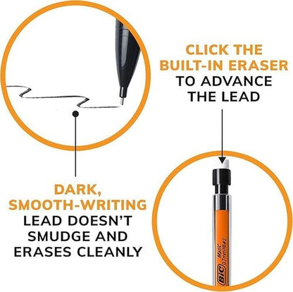 BIC Xtra Smooth Mechanical Pencils - Refillable & Retractable | 0.7 mm Medium Point, 40-Count Pack