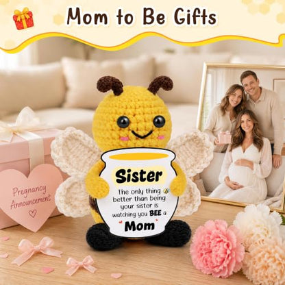 Sister Pregnancy Gift Crochet Bee - New Mom Keepsake for Sister, Baby Shower Present
