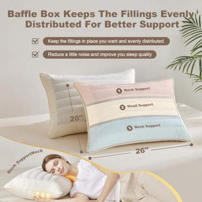 Organic Buckwheat Pillow 20x26 Inches Dual Firmness Support White