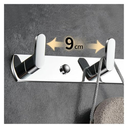Chrome Wall Hook with 5 Hooks for Bathroom & Kitchen