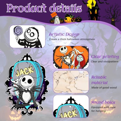 Halloween Christmas Wooden Nightmare Tree Ornaments Set - 36 Pieces
