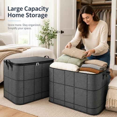 180L Large Capacity Storage Bag with Zipper for Moving & Organization