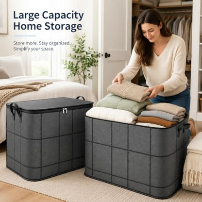 180L Large Capacity Storage Bag with Zipper for Moving & Organization