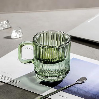 Lysenn Glass Coffee Mug with Bamboo Lid - Lime Green - 12oz Tea Cup