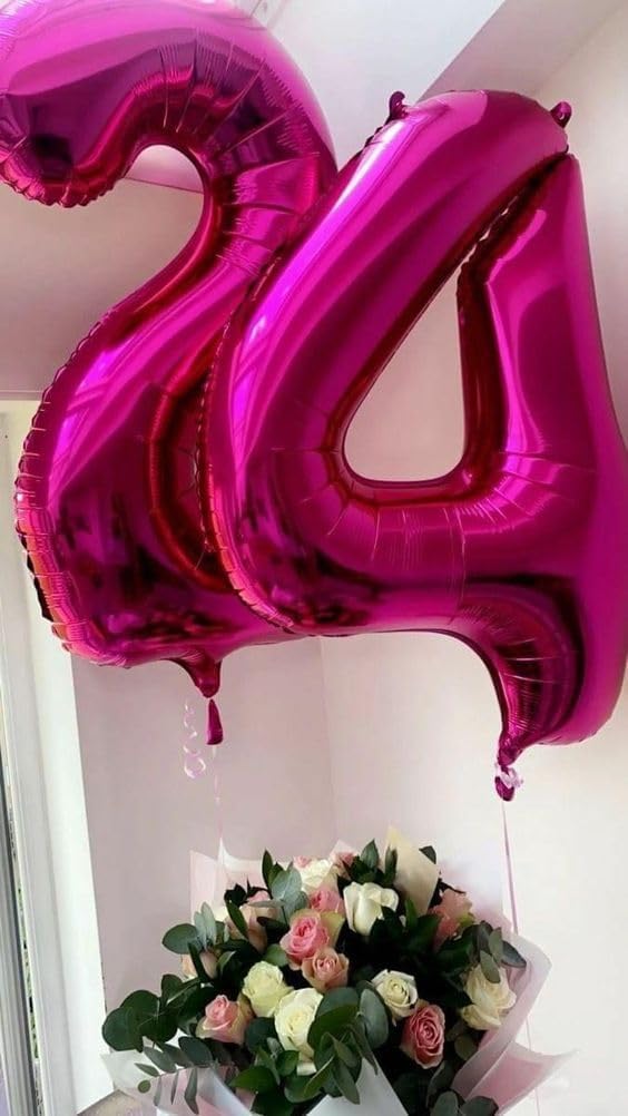 Skiennix 40-Inch Hot Pink Balloon Numbers - Perfect for 5th Birthday & Wedding Photo Shoot Decor