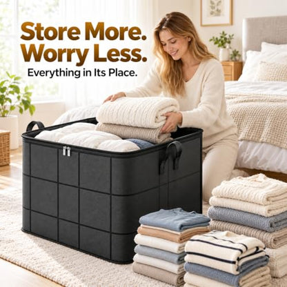 Large Capacity Moving Storage Bags 3 Pack - XXL Foldable Cloth Organizer for Bedding & Clothes