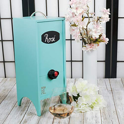 3L Turquoise Decorative Wine Dispenser with Chalk for Parties & Gifting