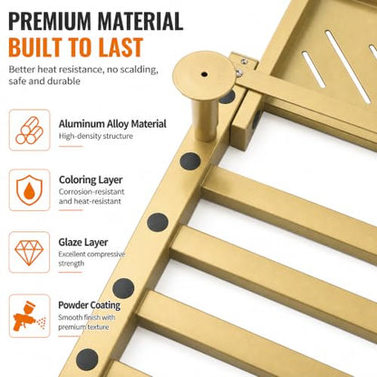 Smart Gold Heated Towel Rack with Shelf - 8 Bars, Bathroom Decor