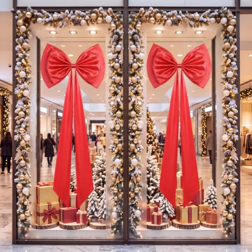 Red Extra Large Christmas Tree Topper Bow 31x79 Inches - Holiday Decor (Variation of THIS listing: Red / 2)