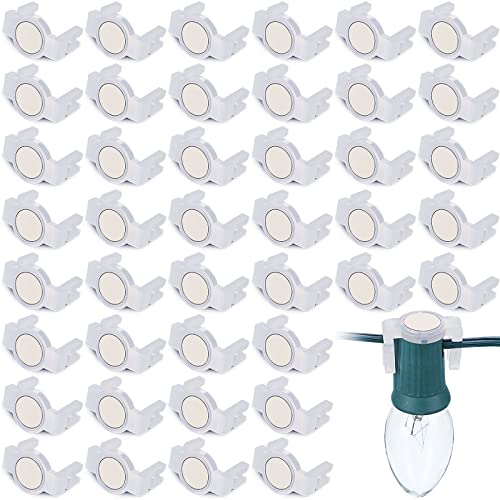 Macarrie Magnetic Christmas Light Clips - 50 Pack for C7 C9 Bulbs Outdoor