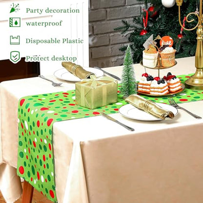 Christmas Polka Dot Table Runner Set - 2 Pieces, 13x72 Inches